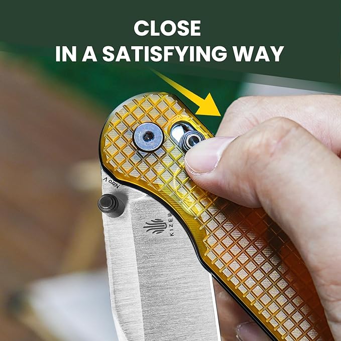 Kizer Assassin Pocket Knife 2.99 Nitro-V Steel Blade Folding Knife PEI Handle EDC Knife for Men Women Outdoor Hunting Camping Knife with Pocket Clip V3549A1