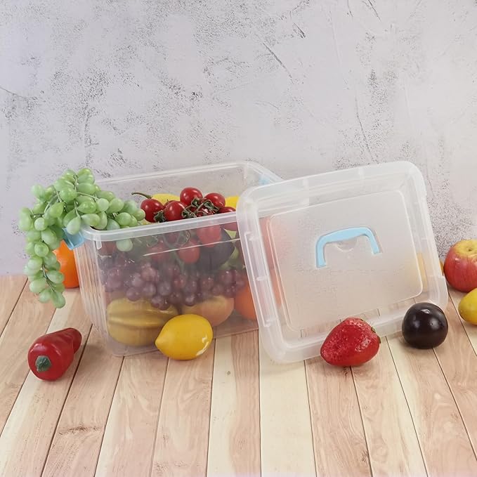 12 Quart Plastic Bin with Handles Clear Latching Storage Box 1 Pack