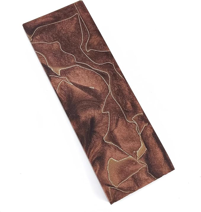Brown Resin Knife Handle Scales Blank Material DIY Handmade Carving Decoration Inlaid Blade(2pcs)
