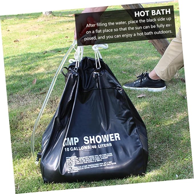 Toyvian 1Set Solar Shower Bag Portable Solar Heated Camping Shower Bag with Nozzle and Straps for Hiking Fishing Barbecues and Picnics Durable Construction