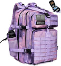 45L Military Tactical Backpack for Men &amp Women Bug Out Bag Assault pack Molle Daypack Hiking Trekking Rucksack (2.0 side pockets (cloud purple))