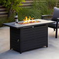 42 Outdoor Propane Fire Pit Table Gas Fire Pits with Lava Rock Waterproof Cover and Removable Lid for Outside Gatherings Parties on Patio Deck Garden Backyard Balcony 50000 BTU CSA Certified