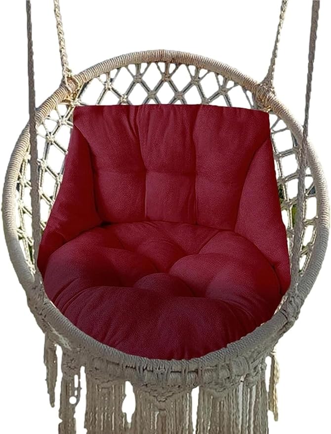 Swing Egg Chair Cushion Hanging Basket Cushion Single Person Detachable and Washable Swing Cushion Hanging Basket Rattan Chair Lounge Chair Cushion(E)