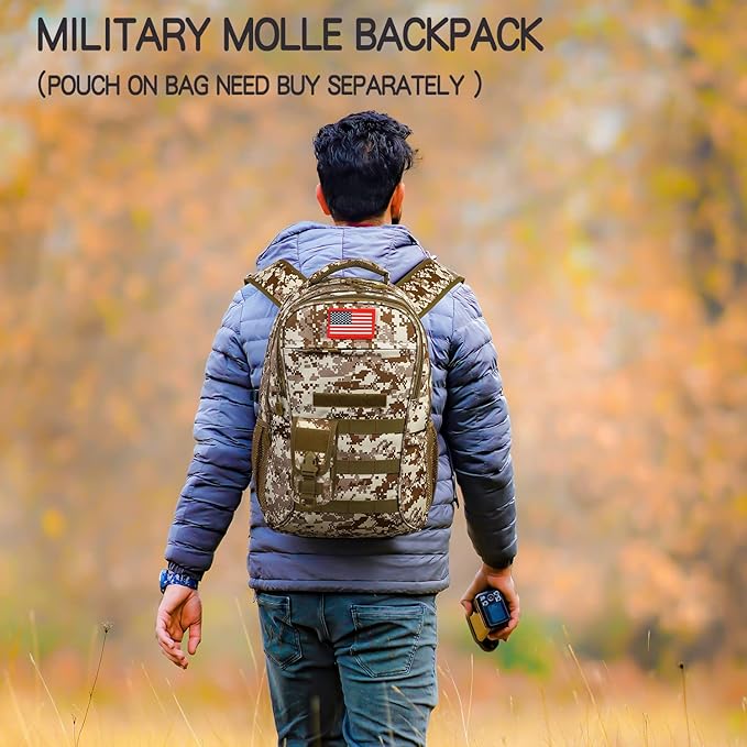 outdoor plus Camo Backpack for BoysMilitary Teen Backpack with USB Port Army Bookbag for School Tactical