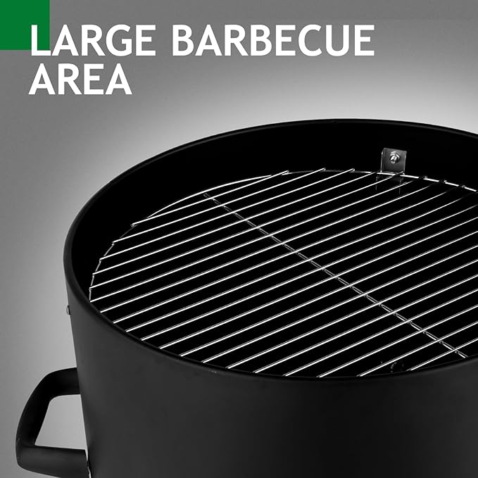 LEADZM 4-Tier 3-in-1 Vertical Charcoal Grill BBQ Charcoal Smoker with Built-in Thermometer Air Vent and Access Doors Perfect for Camping Picnics Backyard BBQs and Tailgating Parties