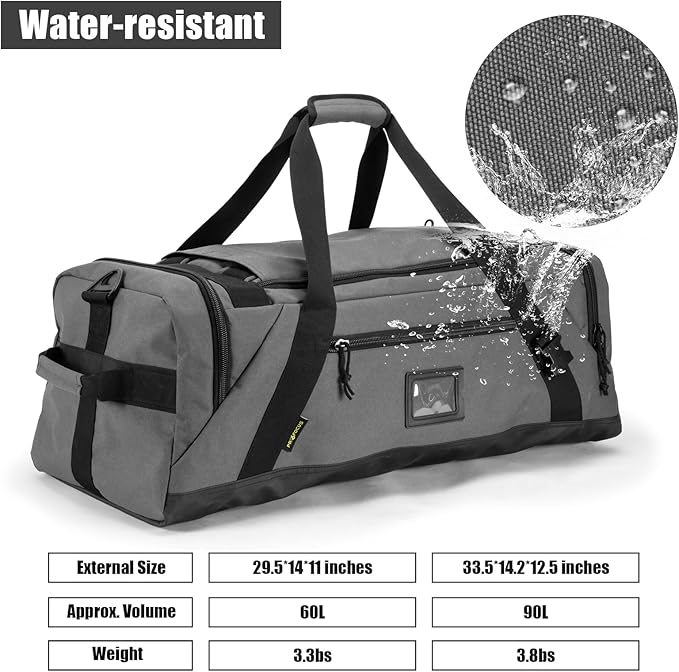 90L Large Duffle BagGym Bags For Men Weekend Bag For Women Travel Backpack Carry On Sports Duffel Bag