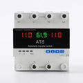 2P Automatic Transfer Switch with LCD Display 63A 110V Double Power ATS with 3 Digital Displays for Input Real-Time Volrage/Current Monitoring Automatic Changeover for Utility/Generator/Solar