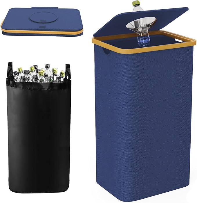 hejhncii Pack of 1 Large Capacity University Cloth Storage Container 100L Collapsing for Easy Bending Home Garage Otherwise Office Storage Handsfree Lid