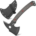 C1342 Camping AxesDC53 Steel Blade Micarta Handle Chopping Axe Bushcraft Camping Axes Survival Hatchet Full Tang Axe for Hiking Hunting Camping Splitting Chopping Wood(Black)