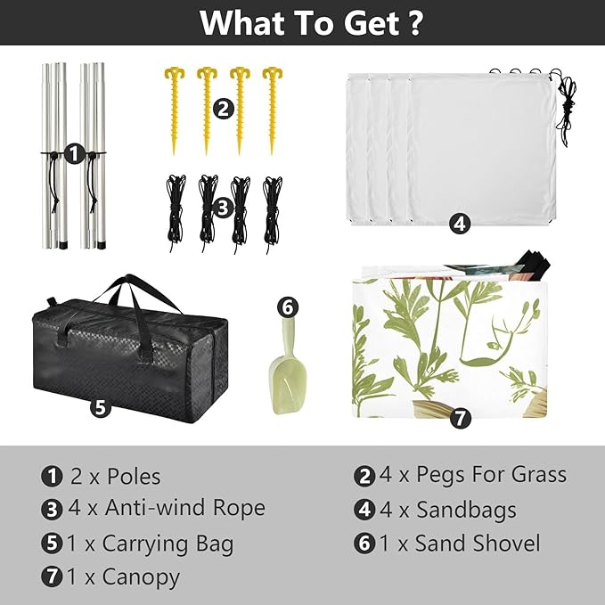 Dfgfhfgjhgh Stable Beach Tent UPF50+ Protection Lightweight Sun Shelter Includes Sand Shovel Sandbags Stability Poles for Camping Fishing Backyard Fun
