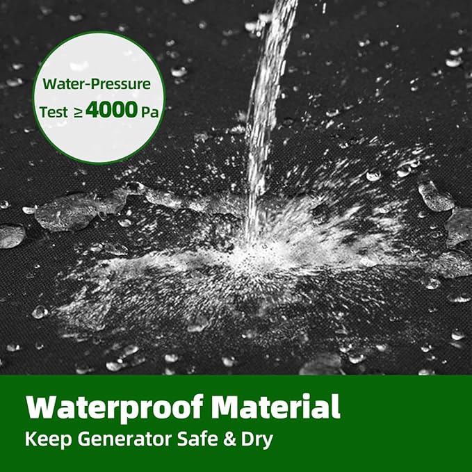 Outdoor Generator Cover While Running 600D Polyester Waterproof Generator Covers for Outside Fade and Tear Resistant All-weather Generator Enclosure 38”Lx28”Wx30”H (Black)