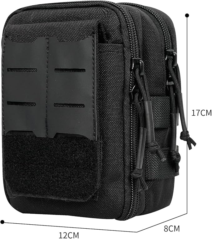 Multipurpose EDC Utility Gadget Pouch Molle Hip Waist Belt Bag Universal Cell Phone Holster Outdoor Wallet Nylon Case Camping Hiking Gear Tool Organizer (D)