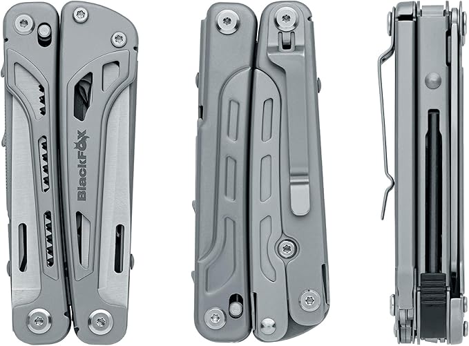 BlackFox BF-206 Fortitude Multi Tool 17-in-1 Stainless Steel EDC Pocket Knife with Nylon Sheath Compact Outdoor Gear for Camping Hiking Survival Everyday Carry