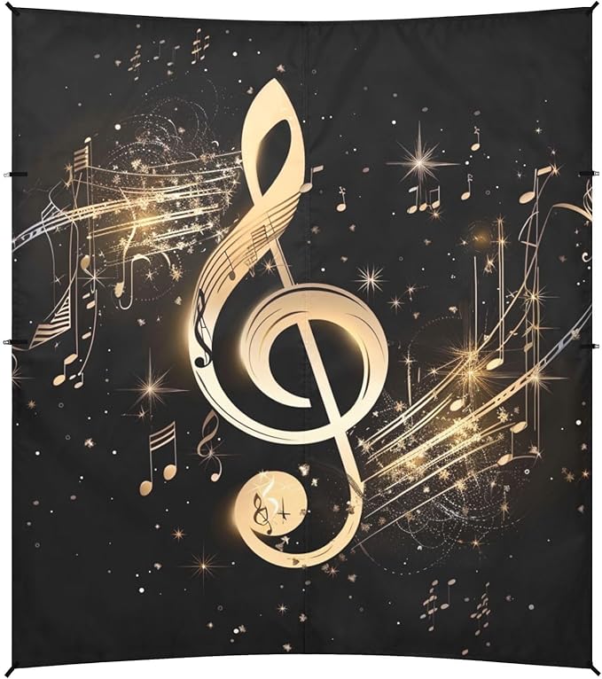 ALAZA Musical Note with Treble Clef Beach Tent Sun Shelter Portable Canopy Sunshade for Outdoor Camping Picnics Backyard Fun 10x9 ft