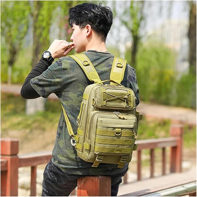 Fishing Backpacks Tactical Travel Backpack Bag Sling Bag Outdoor Hiking Camping Hunting Backpack(Black)
