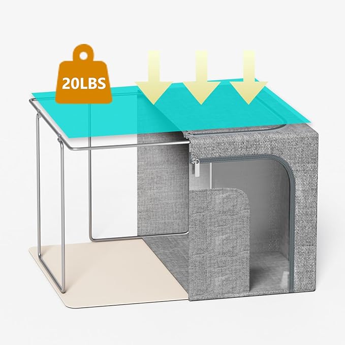 64L Large Stackable Storage Bins with Metal Frame (4 Pack) Foldable Fabric Clothes Organizer with 2 Clear Windows &amp Reinforced Handles Dual-Opening Storage Containers for Closet Underbed Grey