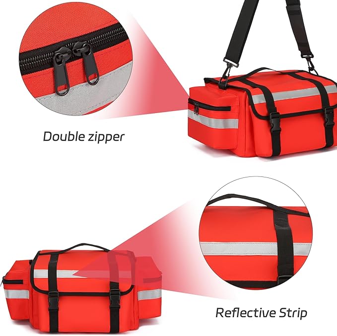 Medical Bag Empty First Aid BagFirst Responder Bag First Aid Carrier for EMT EMS Paramedics and Emergency Medical Supplies Kit(Bag Only)