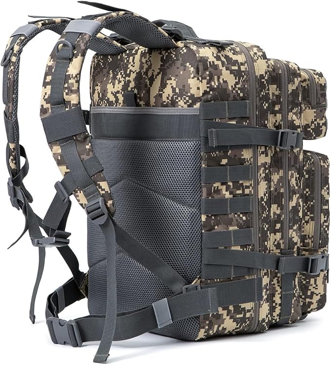 45L Tactical Backpack Large Capacity Outdoor Rucksack 3 Day Fitness Hiking Bag Hiking Camping Gear Backpacks Indian Bag Black (Pack of 1)