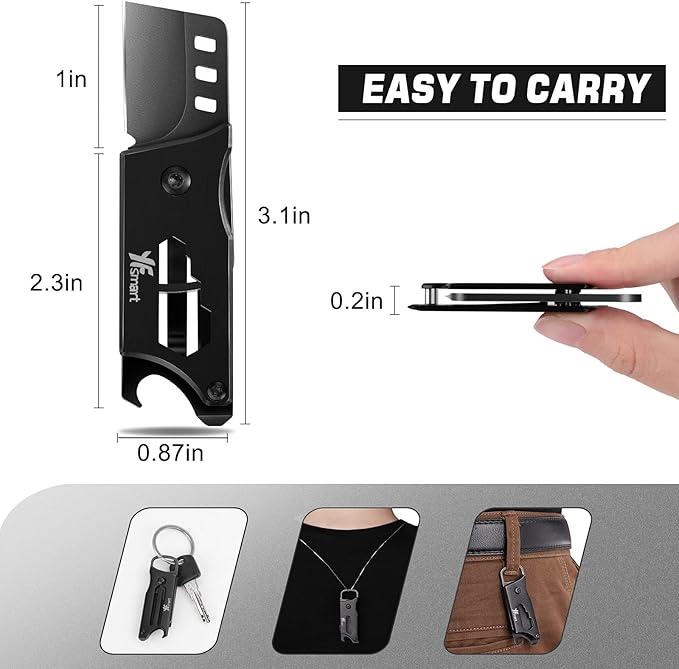 Box Cutter Folding Pocket Utility knife Multitool Carbon Steel With Bottle Opener Screwdriver Wrench Hex Bit Multi-function Gadget for Men Women EDCEmergencyOutdoor Box Cutters