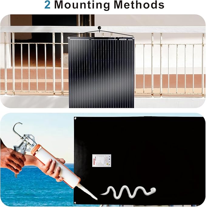 200W Flexible Solar Panel Kit Lightweight Monocrystalline Ultra-Flexible Bendable Mono Off-Grid Charger with 30A Charge Controlle for 12-24V Battery Charging Car Battery Camping Stuff (2 * 100W)