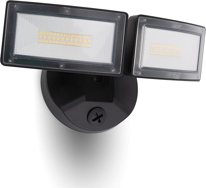 LED Flood Lights Outdoor 38W 4000LM 5000K Daylight IP65 Waterproof Security Lights with 2 Adjustable Heads Exterior Wall Light for House Garage Yard (Black)