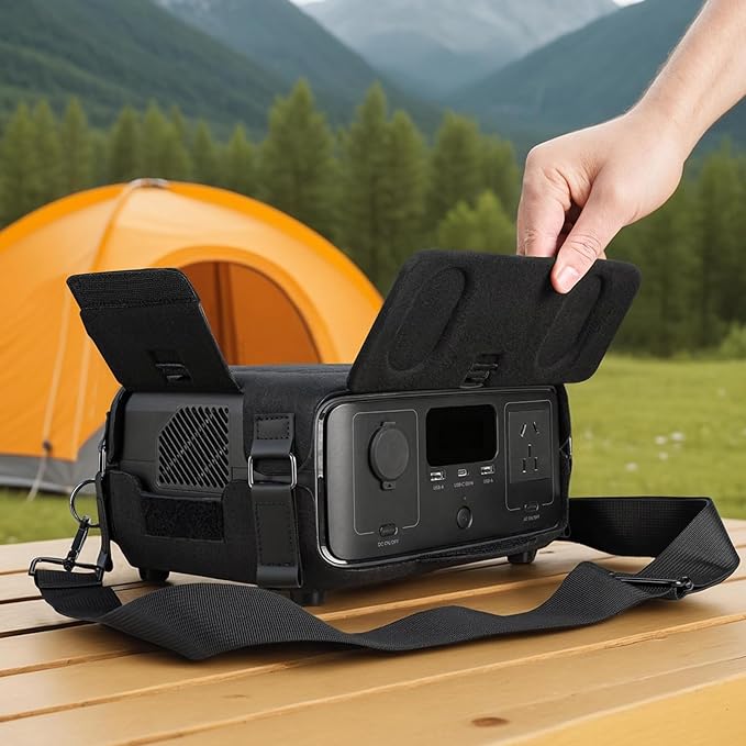 Xxerciz Carry Cover Compatible with ECOFLOW Portable Power Station RIVER 3 Waterproof Dustproof Storage Case with EVA Shell Anti-Slip Bottom and Adjustable Strap for Outdoor Indoor Use