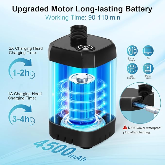 AUTOPkio Portable Camping Shower - Outdoor Camp Shower with Showerhead Sprayer &amp Rechargeable Battery Pump for Camping Travel Hiking Car Washing Pet Bath