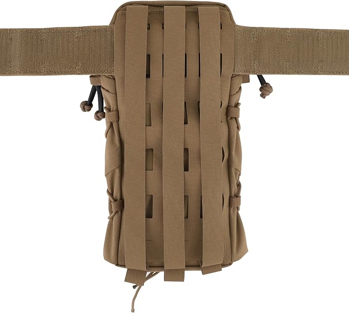 Tactical General Purpose Pocket 12x5 GP Pouch 1.5L Hydration Bag Carrier Backpack Organizer MOLLE + Belt