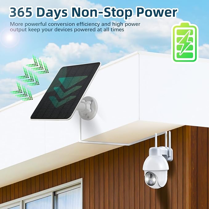6W Upgraded Solar Panel for Security Camera6V USB C Solar Charger Match to Rechargeable Battery Powered Bird Feeder CamRing Camera Solar Panels with DC Micro-USB Port9.8ft Cable 360° Swivel Bracket