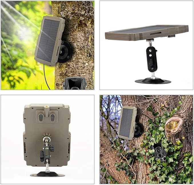 Lixada Trail Camera Solar Panel Kit 3000mAh 6V-12V Rechargeable with 360° Rotable Holder and 9.8ft Cable Solar Charger for Hunting Camera
