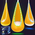 Light Up Kids Pod Swing Seat Kids Hanging Hammock Swing with LED Lights Sensory Pod Swing Chair with Inflatable Pillow &amp All Accessories Pod Swing for Kids Indoor &amp Outdoor (Yellow)