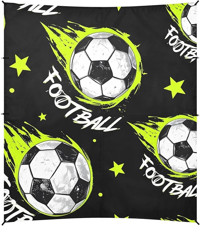 ALAZA Football Stars Football Pattern Beach Tent Sun Shelter Portable Canopy Sunshade for Outdoor Camping Picnics Backyard Fun 10x9 ft