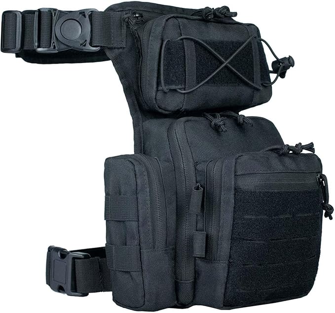 Tactical Drop Leg Bag For Men Black Crossbody bag Backpack Thigh Pouch Military Hunting Outdoor Sling Bags Motorcycle Tool Work Waist Leg Pouch Bags Women Fanny Pack