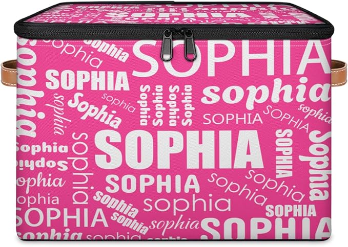 Storage-Bins with Lids Personalized Closet-Storage-Bins Under Bed Organizer-Container Stackable-Cubes-Box for Home Bedroom Hot Pink