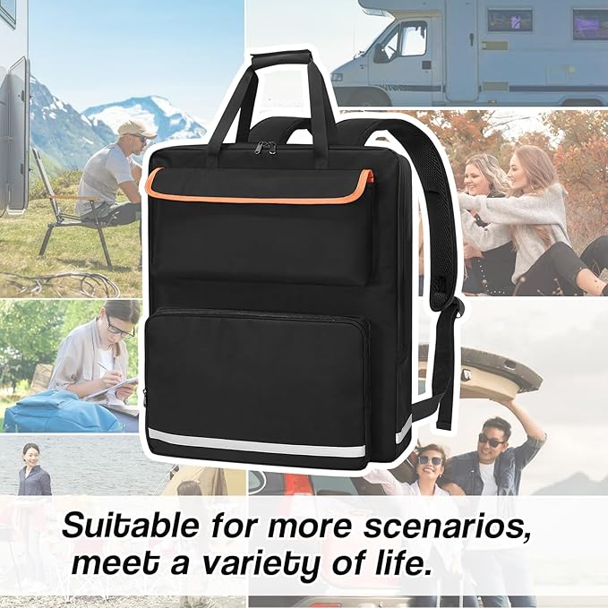 Solar Panel Storage Bag Padded Carrying Case for Jackery SolarSaga 100W 100X 200W - Travel-Friendly with Multi-Pockets &amp Shoulder Strap Backpack for 100w 100x 200w Casual/Sporty