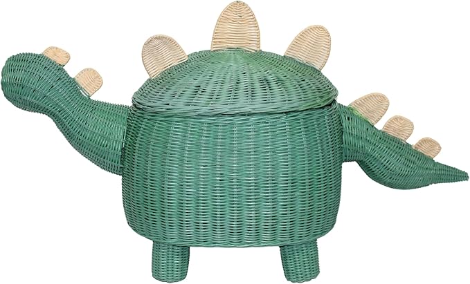 DINOSAUR HANDMADE RATTAN DRAGON Kids Room Park Nest Basket Wicker Bin Storage Boho Nursery Shelf Decor Organizer