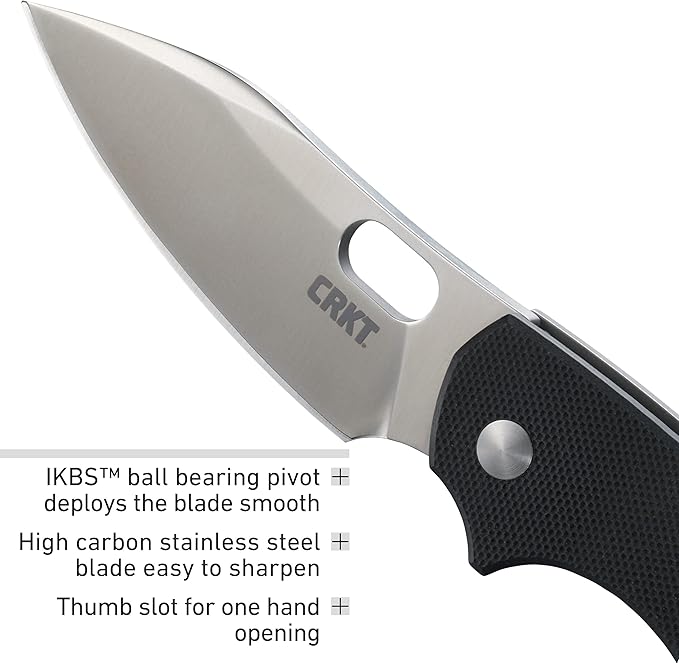 CRKT Pilar III Everyday Carry EDC Pocket Folding Knife with Frame Lock: Stainless Steel Plain Edge Blade G10 Handle Pocket Clip 5317