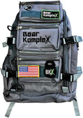 Bear KompleX Military Grade Tactical Backpack - Military Backpack Storage Organization Multiple Compartments Compression Straps MOLLE Webbing 1000 Denier Nylon Water Repellent Coating - 50L Grey