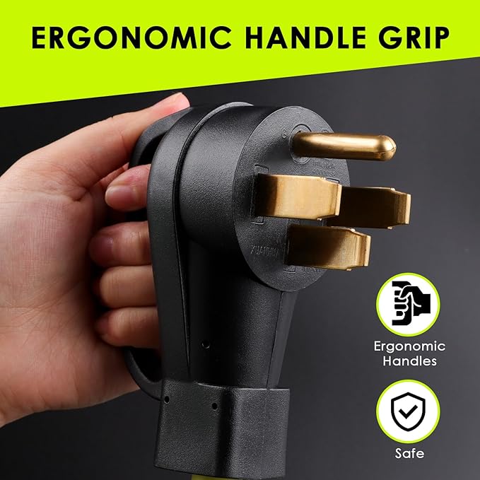 50 Amp to 110 Adapter RV Cord 50 Amp to 20 Amp Adapter NEMA 14-50P Male Plug to 4X 5-15R/5-20R Household Outlet Female with Dust Protection Caps 1.5 FT