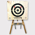 Tomahawk Targets - Large 4 Ring Wooden Axe and Knife Throwing Tripod Target Board and Stand 4ft Tall (Axes not Included)