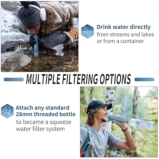 Yuclet 5 Pack Personal Water Filter Straw for Drinking Survival 0.1-Micron Portable Water Purifier Straw Filters for Camping Hiking Travel Backpacking &amp Emergency Preparedness