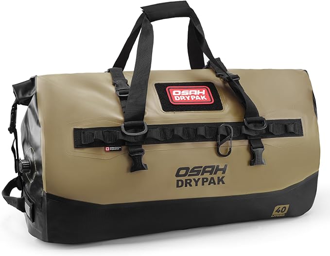 OSAH DRYPAK Waterproof Duffel Bag 25L/40L/60L – Heavy-Duty Motorcycle Tail Bag Roll-Top Dry Bag for Travel Camping Boating Kayaking Outdoor Adventure