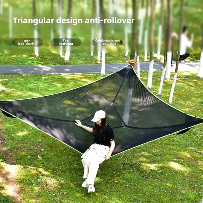 Air Triangle Camping Hammock Multi-Person Portable Hammock for Adults and Children Family Triangle Hammock 1-3 Adults and Children Maximum Weight Capacity 440 lbs