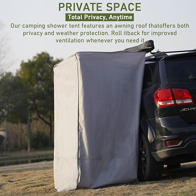 Car Side Shower Tent Shower Awning with Roof SUV Truck Tent for Camping Privacy Shelters Portable Shower Tent for Camping (100x100x200cm)