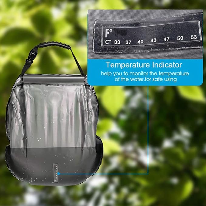 Solar Shower 5 Gallon 20L Bath Pouch with Shower Head &amp Hose for Outdoor Beach Home Cabin Field Glamping Backyard Balcony Deck Camping