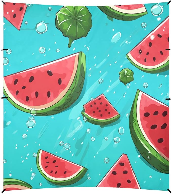 ALAZA Watermelon Watercolor Beach Tent Sun Shelter Portable Canopy Sunshade for Outdoor Camping Picnics Backyard Fun 10x9 ft