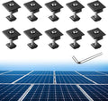 Anbte 10pcs Solar Panels Centre Clamps Aluminium T-Shaped Mid Clamps 30mm/35mm Solar Panel Mounting Brackets Solar Mounting Rail Connector for Metal Roof Tin Roof Flat Roof Sheet Roof Black