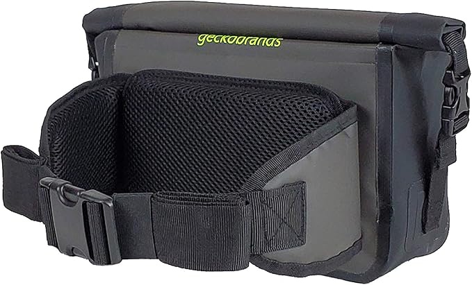 geckobrands Waterproof Tarpaulin Waist Pack - Durable Adjustable and Water-Resistant with Multiple Pockets for Beach Swimming Boating and Hiking