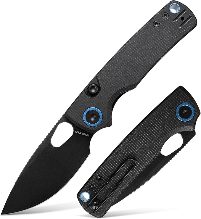 Vosteed Porcupine EDC Folding Knife 2.99’’ 14C28N Steel Big Belly Blade Top Liner Lock Micarta Handle - Lightweight Pocket knives for Men &amp Women Camping Hiking - A2601