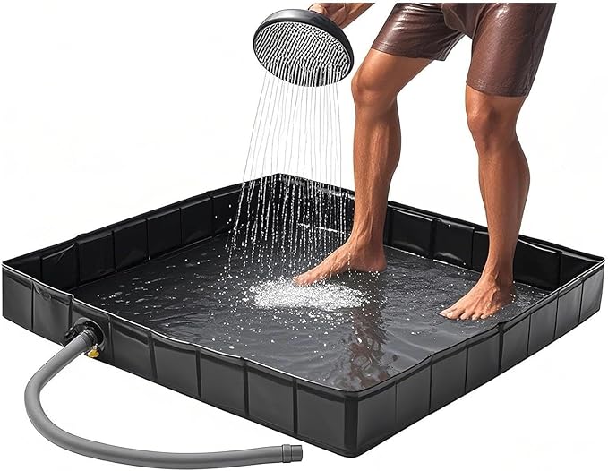 Rv Shower Base with Drain Hose Shower Base Collapsible Mobile Shower for RV Outdoor Bathing Pets Tent Indoor Outdoor Use
